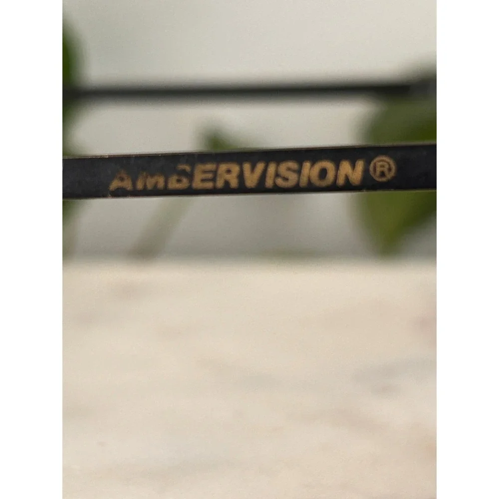 Vintage Ambervision Aviator Sunglasses Matte Black Frame Amber Lenses Taiwan
